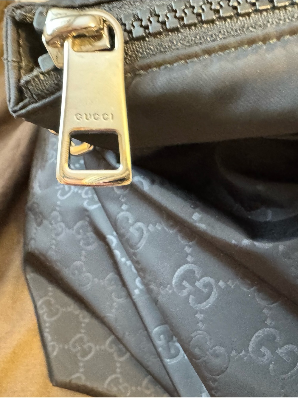 Authentic Gucci Black GG Monogram Nylon Crossbody Tote!!!! - Picture 4 of 16